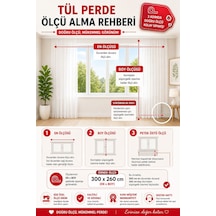 Ütü İstemez Yeni Sezon Ertugrul Model Tül Perde 1/2 Seyrek Pileli Özel Ölçü Ekru
