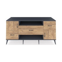 Kronos Konsol 2 Raflı 3 Çekmeceli 2 Kapaklı 176x59x83 Antrasit-çam/çam Çam/çam