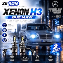 Mercedes C Xenon H3 Buz Mavi Led Far Ampulü 12v 2 Adet Yüksek Aydınlatma Kolay Montaj