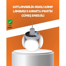 Çok Amaçlı Katlanabilir Güneş Enerjili Kamp Lambası Masa Üstü Ve Asılabilir Kullanım Çok Renkli