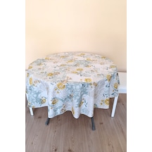 Altı Astarlı Yuvarlak Muşamba Masa Örtüsü -140 Cm Çap-elg7
