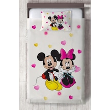 Mekta Home Bebek Ve Çocuk Odası Mickey Ve Minnie Mause Desenli Yatak Örtüsü Renkli