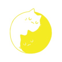 Kediler Ying Yang Araba Sticker 17x17 Cm Sarı