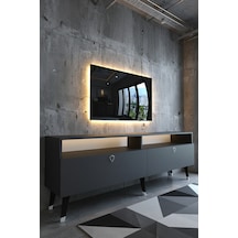 Resital Ledli Tv Sehpası - Led Işıklı - Silver Antrasit - Sl9016-