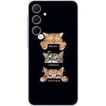 Samsung Galaxy A35 Uyumlu Kedi Halleri Baskılı Silikon Kılıf Renkli