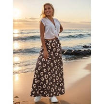 N.e.w.image Uzun Yazlık Pamuklu Etek 221733690 Kahverengi