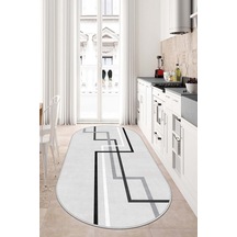 West Home Makinede Yıkanabilir Kaymaz Taban Leke Tutmaz Gri Oval Mutfak Halısı Salon Halısı Ve Yolluk Wh 582 Grey Oval