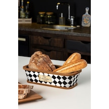 Qerhome Doğal Ahşap Ekmek Sunum Sepeti - Dama Desen Ahşap Qerhome Doğal Ahşap Ekmek Sunum Sepeti - Dama Desen Ahşap