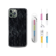 Apple Uyumlu iPhone 11 Pro Kılıf Kablo Koruyuculu Şekiller 1876