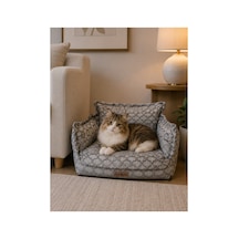 Kedi Ve Köpek Koltuğu Tamamen Fermuarlı Çıkarılabilir İç Minder Boncuk Elyaf Kaydırmaz Taban Kedi Ve Köpek Yatağı Geometrik - 885862888
