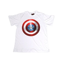 Marvel Captain America Shield Tişört Beyaz Çok Renkli