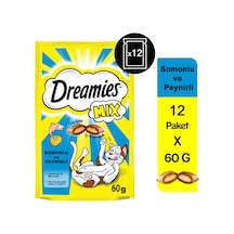 Dreamies Mix Somonlu ve Peynirli Kedi Ödül Bisküvisi 12 x 60 G