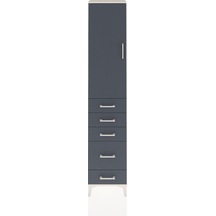 Arges Dolap 3 Raflı 5 Çekmeceli Tek Kapaklı 44x30x221 Aytaşı-antrasit Aytası