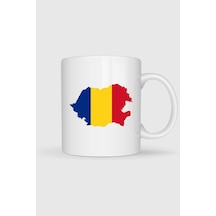 Flag Of Romania Tasarımlı Kupa Bardak Beyaz