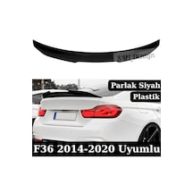 Bmw 4 Serisi Gran Coupe F36 Uyumlu Psm Stil Bagaj Spoileri - Parlak Siyah Piano Black Plastik Spoyler 2014-2020