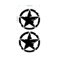 Army Yıldız 13 X 13 Cm Siyah Sticker 2 Li Standart