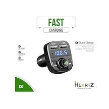 Fm Transmitter Modulator Araç Fast Quıck Charge Hızlı Şarj Flash Bellek Micro Sd Mp3 Player 12-24 V Pd 20w Yüksek Kalite X8