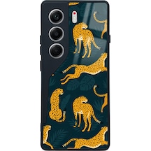 Tecno Camon 40 Leaf Leopar Tasarımlı Glossy Telefon Kılıfı Çok Renkli
