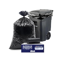 Plasticplace 95-96 Galon Çöp Kovası Astarı 1,2 Mil Siyah Ağır Hizmet Tipi Çöp Torbaları Rulolar - 154,9 Cm X 172,7 Cm 15 Adet