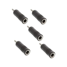 Tr 5 Adet Jak Çevirici Dönüştürücü Ses Aux Gitar Jak Jack 6.3mm - 3,5mm Kalın