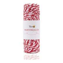 Marteniçka İpi Kırmızı Beyaz, 100 Metre 2 Mm, Bileklik Ve Hediye Paketleme İçin Dekoratif İp 000 Açık Krem
