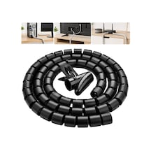 S-link Sl-195 28mm 20 Metre Siyah Spiral Kablo Düzenleyici Toplayıcı Pratik Uygulama Aparatlı