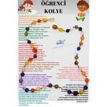 Öğrenci Kolyesi Kehribar,akik,havlit,kaplan Gözü,dumanlı Kuvars,kalsit,lapis Lazuli,pembe Kuvars Çok REnkli