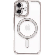 Drnds Newface Apple Uyumlu iPhone 16 Plus Kılıf Joke Simli Magneticsafe Kılıf - Pembe