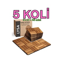 5 Koli Tik Ağacı Parke Balkon Teras Yer Döşemesi Masif Ahşap 5x9 45 Adet