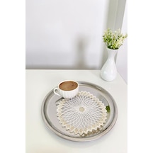 6 Adet Sunshine Modern Beyaz & Gold Simli Bardak Altlığı & Koktey Altın