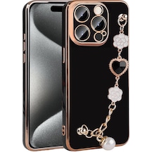 More Tr Apple Uyumlu iPhone 15 Pro Mtr El Tutamaçlı Kamera Korumalı Mtr Taka Silikon Kılıf-siyah