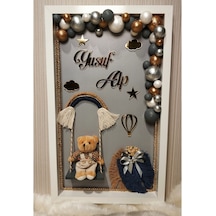 Satafatorganizasyon Bebek Kapı Süsü Ayıcıklı Toplu Pleksi Isimli-Isimli Kapı Süsü (465079625) Gri