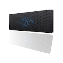 Sonictouch Mavi Siyah Altıgen Desenli Kaymaz Gaming Oyuncu Dikişsiz Klavye Mouse Pad 32x70cm