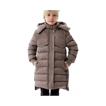 Kız Çocuk Kapüşonlu Kışlık Şişme Mont 51356 Kahve