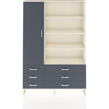 Arges Dolap 8 Raflı 6 Çekmeceli Tek Kapaklı 132x30x195 Aytaşı-antrasit/antrasit Antrasıt/antrasıt