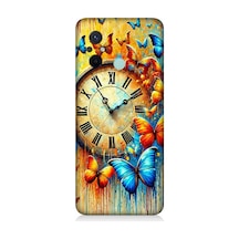 Xiaomi Redmi 12c Uyumlu Saat Ve Kelebek Zamanı Desenli Silikon Kılıf Çok Renkli