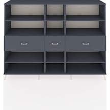 Hyperion Dolap 9 Raflı 3 Çekmeceli 220x44x163 Antrasit-antrasit Antrasit-antrasit