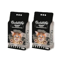 Goldlife Premium Aktif Karbon Kedi Kumu, 10 Lt X 2 Adet, Bentonit, Beyaz