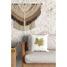 Çizgi Kelebek Desenli Çift Yön Dijital Baskılı Dekoratif Kırlent Kılıfı Yastık Kılıfı 39x39cm Çok Renkli