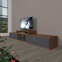 Decoraktiv Flex 4 Mdf Gold Tv Ünitesi Tv Sehpası Ceviz - Antrasit