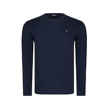 T8588 Dewberry Bisiklet Yaka Uzun Kol T-shırt-açık Lacivert Açık Lacivert