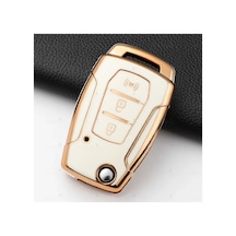 Ssangyong Torres Kyron 2 Sanka Korando Tivoli Actyon Gold Kenar Tpu Anahtar Kılıfı Beyaz