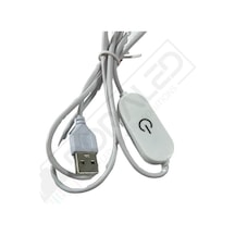 100 Cm Touch-dokunmatik Dimmer + On Off Usb Erkek Kablo 2 Amper Ucu Açık Beyaz Usb Kablo