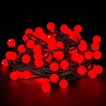 5m 28 Led Kırmızı Işık Şeffaf Kablo Fişli Eklemeli Çok Renkli