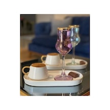 6 Lı Lüks Sunumlu Kahve Fincanı-6658 Beyaz
