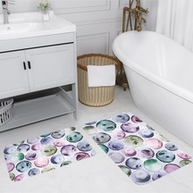 Rovigo Home Baskılı Kaymaz Taban 2 Li Banyo Paspas Takım Rvg5089-100X60-60X50 Çok Renkli