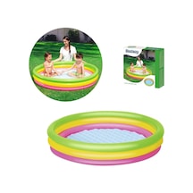 Bestway 51104. 3 Boğum Renkli. Şişme Zemin Çocuk Havuzu. 102x25cm Çok Renkli