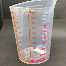 Büro Ev Ofis Mutfağı İçin 1000ml Ölçekleyici Kapasiteli Ölçü Kabı Gri