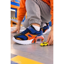 Muggo Drift Garaj Tabanlı Çift Metal Arabalı Cırtlı Ve Bağcıklı Günlük Erkek Çocuk Sneaker Spor Ayakkabı Mavi