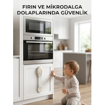 Bebek Güvenlik Dolap Kilidi Çok Amaçlı Çocuk Emniyet Kilit Sistemi - Lisinya Beyaz